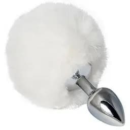 Анальна пробка з хвостом SKN-Z19 (розмір S), Білий