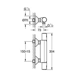 Змішувач термостатичний для душу Grohe QuickFix Precision Start 345942430, Чорний матовий - мініатюра 2