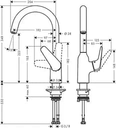 Змішувач Hansgrohe M421-H220 для кухні 71802000 Хром - мініатюра 4