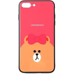 Чехол-накладка Toto Cartoon Print Glass Case Apple iPhone 7 Plus/8 Plus Line friends Brown