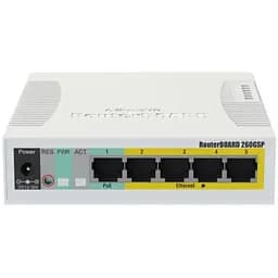 Комутатор Mikrotik RB260GSP, 5 Gigabit ports and SFP cage, SwOS, plastic case, PSU, POE-OUT