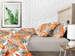 Комплект постільної білизни Cosas Orange palms CS2 Двоспальний теракотовий (PalmBeigeOrange_El160-Quartz_180) - мініатюра 2