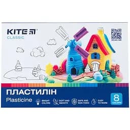 Пластилин восковой Kite Classic 8 цветов 160 г (K-082)