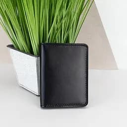 Обложка на ID паспорт, права кожаная на кнопке черная Handycover 0037