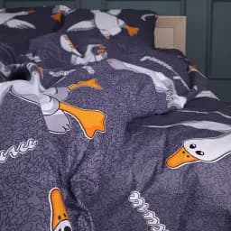 Простыня MirSon Бязь 17-0662 Гусь Обнимусь 220x240 см серая (2200009984822)