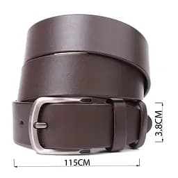 Стильний чоловічий ремінь із натуральної шкіри Vintage 20805 коричневий 115 см - мініатюра 3
