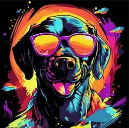 Набор для росписи по номерам Яркий верный друг, Strateg, на черном фоне, 30x30 см, SH3030-15