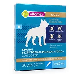 Краплі інсектоакарицидні Vitomax Голд для собак 1 мл - мініатюра 3
