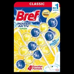 Туалетний блок для унітазу Bref Сила актив Свіжість лимона 150 г (3 шт. х 50 г) (536075)