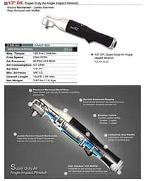 Посилена пневмотріскачка 1/2" TOPTUL 244N/m 700 об/хв KAAH1620 - мініатюра 2