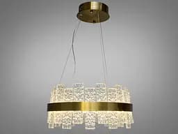 Інноваційна кришталева світлодіодна люстра в спальню, 55 ват, бронза