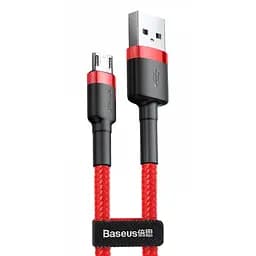 Дата кабель Baseus Cafule USB to MicroUSB Cable 2.4A (1m) (CAMKLF-B) Червоний