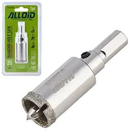 Свердло корончате Alloid Building Tools алмазне по склу та кераміці 20 мм з центрувальним свердлом (GS-70020) - мініатюра 2