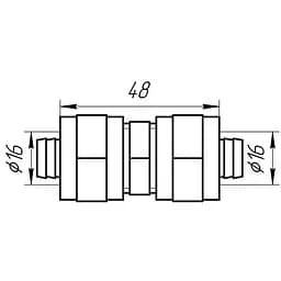 Муфта проміжна APE 703 L 16x16 000000853 - мініатюра 3