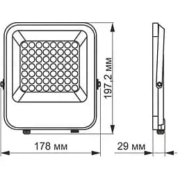 Прожектор Videx Premium LED F2 30W 5000K сенсорний день-ніч (VL-F2-305G-N) - мініатюра 3