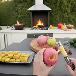 Ніж для швидкого й акуратного вирізування видалення серцевини з картоплі, яблук, груш та овочів, Kitchen Master 87937 - мініатюра 5