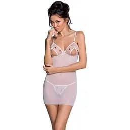 Сорочка с вырезами на груди + стринги LOVELIA CHEMISE white - Passion L/XL