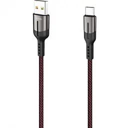 USB Cable Hoco U68 Gusto Flash Type-C Black 1.2m (5A)