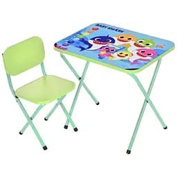 Дитячий столик Bambi M 5960-5 Baby Shark складний зі стільчиком лайм