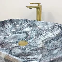 Умивальник VBI Bergamo blue tourmaline glossy накладний VBI-012504, Синій - мініатюра 3