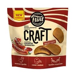 Гренки ржано-пшеничные волнистые со вкусом Пикантные колбаски Flint Craft Grenki 80 г