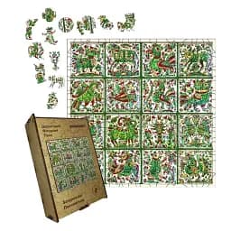 Дерев'яний фігурний пазл Декоративний Розпис Зачароване Пасовисько, А3, Картонна коробка 200 елементів