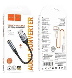 Перехідник Hoco LS36 USB to 3.5 зовнішня звукова карта 12 см DAC - мініатюра 5