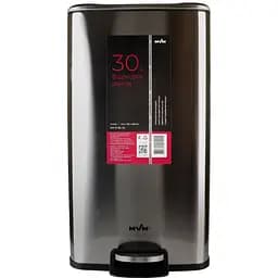 Ведро для мусора MBM My Home с крышкой и педалью 30 л серый (BIN-15 30L SS)