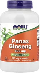 Натуральна добавка NOW Panax Ginseng 500 mg, 250 вегакапсул