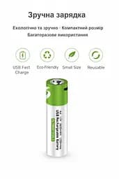 Акумулятори SMARTOOOLS AA 1.5V Li-ion Type-C, 2600 mWh, швидка зарядка 1.5 год, 2 шт + кабель - мініатюра 2