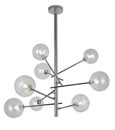 Люстра стельова Levistella 761LLP01-8 CR+CL, G9, метал, скло, сучасний стиль, модерн