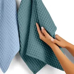 Рушники вафельні Cosas Greek Waffle Fancy CS3 2 шт., 75x95 см/75x130 см, темно-зелені/блакитні - мініатюра 8