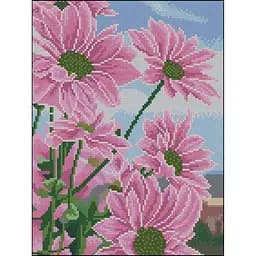 Алмазная мозаика без подрамника Хризантемы Strateg ZAV3040-13, 30х40 см