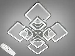 Эффективная потолочная светодиодная люстра на пульте, 110Вт, хром.