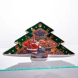 Блюдо сервірувальне новорічне для закусок Santa 29 × 24 × 2 порцелянове Yiwu HP-SDHK-18 - мініатюра 4