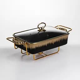 Мармит настольный Yiwu прямоугольный с подогревом 35.5х19х15.5 см на металлической подставке с крышкой мармитница для первых блюд ML1106-13