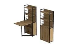 Стіл книжка з етажеркою Практик 2 Ferrum-decor 1555x640x990 Чорний метал ДСП Дуб Артізан 16 мм (FRD-104630)