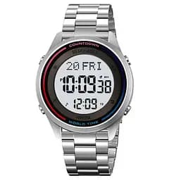 Годинник чоловічий наручний спортивний Skmei 2412 зі сталевим браслетом (Сріблястий)