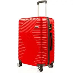 Чемодан Средний (М) Поликарбонат На 4-х Двойных Колесах 70л POLO ПК018-М Красный