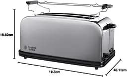 Тостер Oxford 1600Вт, довгі слоти на 4 тости, метал, сріблястий Russell Hobbs teh0025682 - мініатюра 7