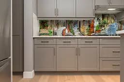 Кухонний фартух Кам'яні вулиці для кухні наклейка Прованс бруківка Коричневий 65х250 см Happy Pocket Z180529 - мініатюра 4