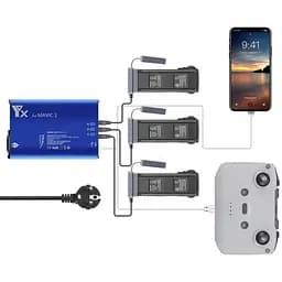 Інтелектуальний зарядний пристрій YX-259 для квадрокоптера DJI Mavic 3 / 3 Pro / 3T / 3E DC 17.6V-4A x 3 порта - мініатюра 5