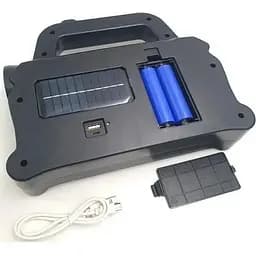 Ліхтар акумуляторний Solar Hurry-bolt HB-6169 кемпінговий переносний 3 режими сонячна батарея чорно-зелений - мініатюра 4