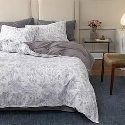 Постільна білизна Love You TLG2301 Сатин Сімейна біло-фіолетова (33055)