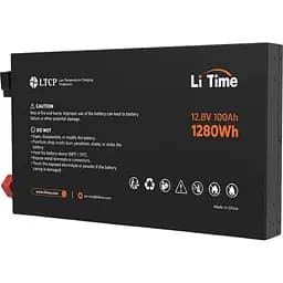 Акумулятор Li Time LiFePO4 12V (12.8V/100Ah/1280Wh) (L12V100-100-SLIM-LTCP-4) - мініатюра 5