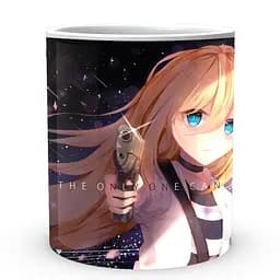 Кухоль GeekLand Ангел кровопролиття Satsuriku no Tenshi Рейчел з пістолетом на фоні зоряного неба SNT 02.012 330 мл білий - мініатюра 2