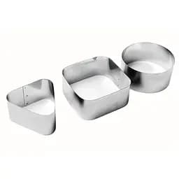 Набір металевих форм викладки/вирубки салатів та гарніру (коло, квадрат, трикутник), Master Class Металлик 83251