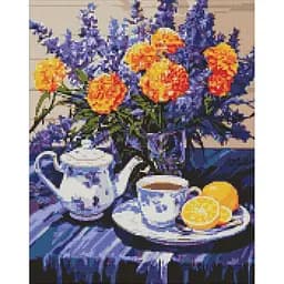 Набір з алмазною мозаїкою Ideyka Лавандова гармонія з АВ стразами AMO7979 Різнокольоровий