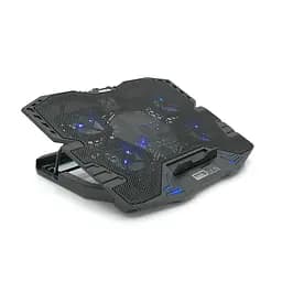 Підставка під ноутбук IceCoorel K5, 10-15", 1*125mm 1400±10% RPM + 4*70mm 2500±10%RPM, корпус пластик+алюміній, 2xUSB2.0, 365x297x30mm, Blue,Box, Q18