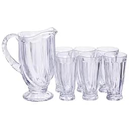 Набор кувшин 1 л со стаканами 6 штук по 300 мл для напитков Прозрачный Yiwu HP-19-24